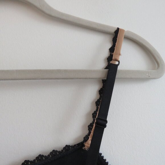 VICTORIA'S SECRET VERY SEXY Gold Black Lace Bustier Bra Goth Fairy - Size 34B - Picture 13 of 15